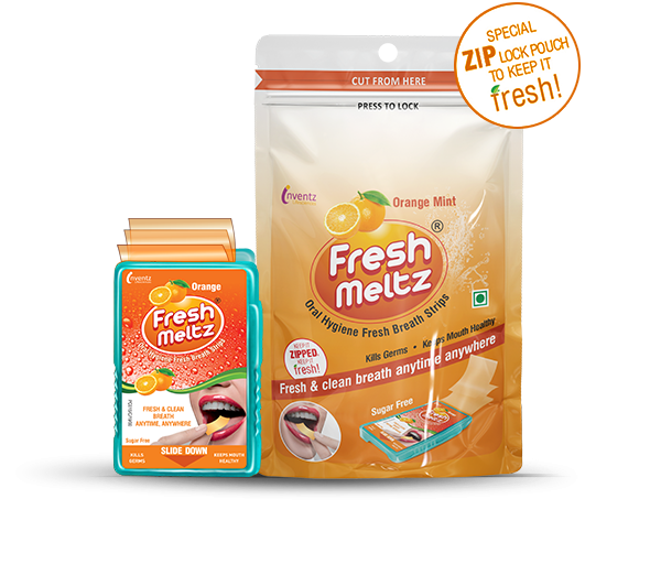 FreshMeltz Instant Mouth Freshener Strips Orange Flavoured 25’s