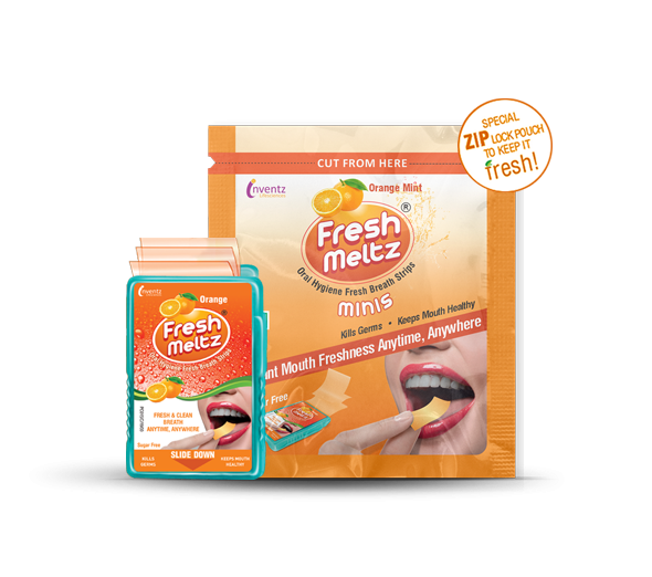 FreshMeltz Instant Mouth Freshener Orange Flavoured Minis 10’s